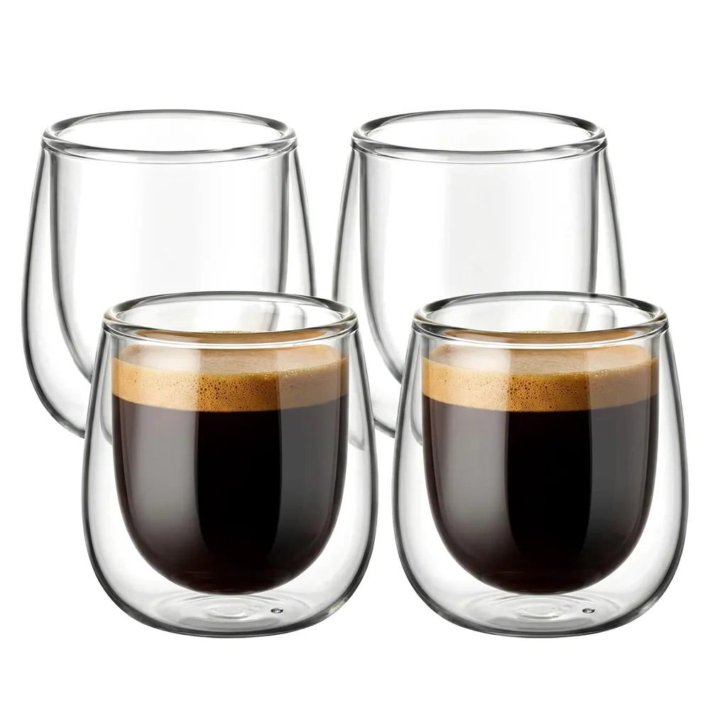glastal 4 tazas de espresso de doble pared (100 ml)
