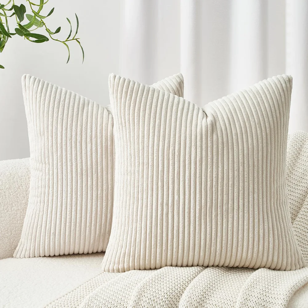 Topfinel fundas de cojín de pana 45 × 45 (2 uds.)