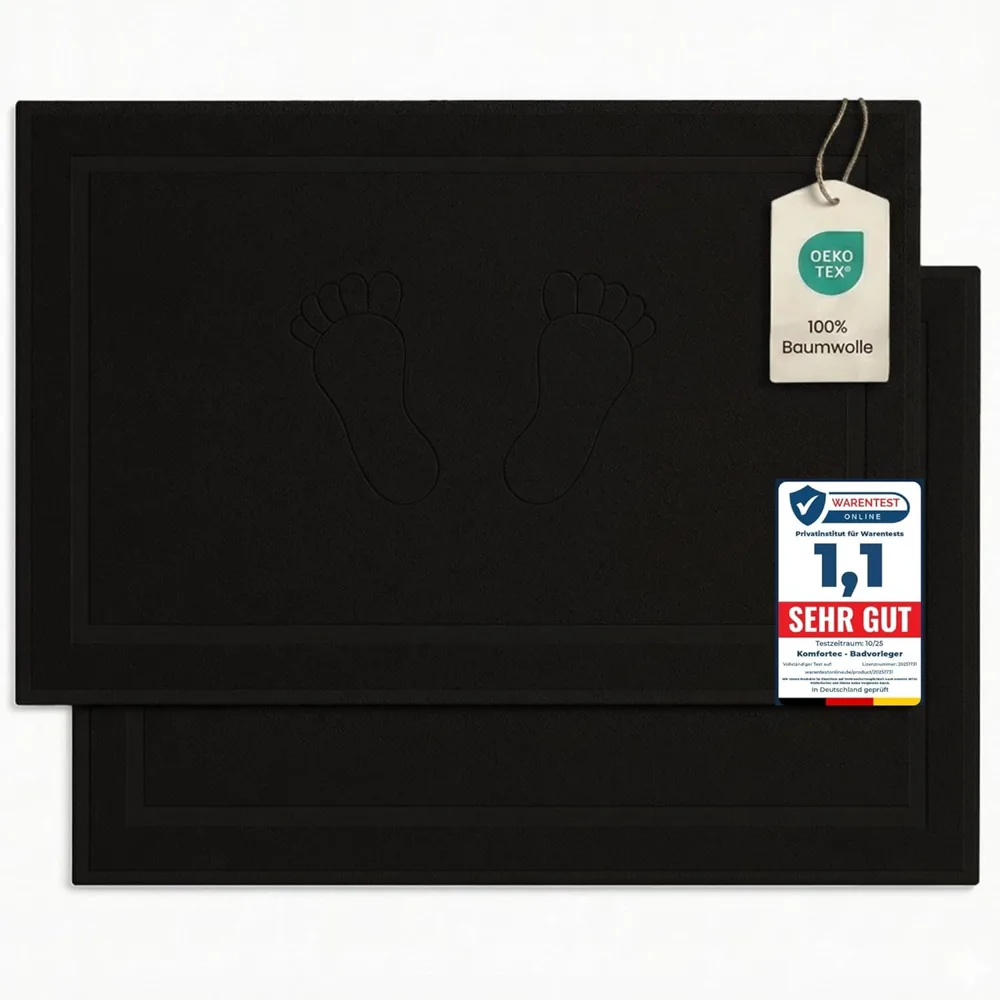 Komfortec 2 alfombras de baño de algodón 50 × 80