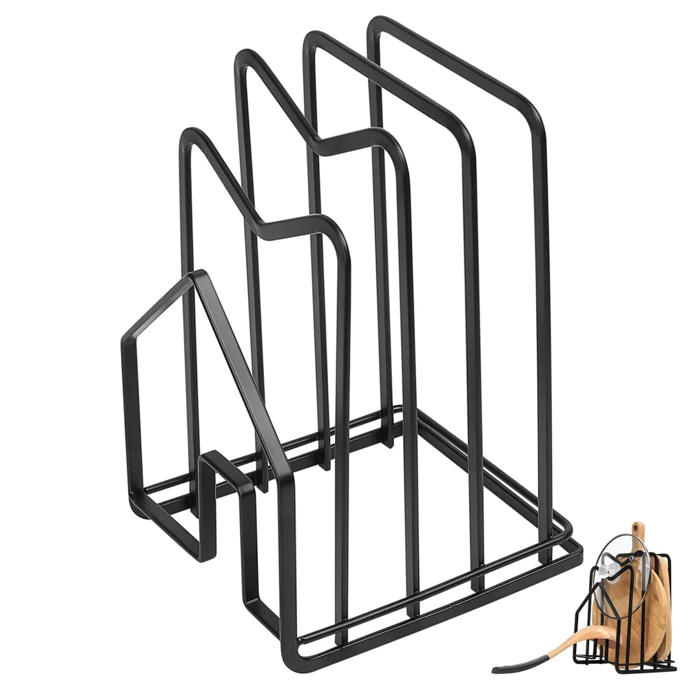 Soporte de hierro para tablas de cortar y sartenes