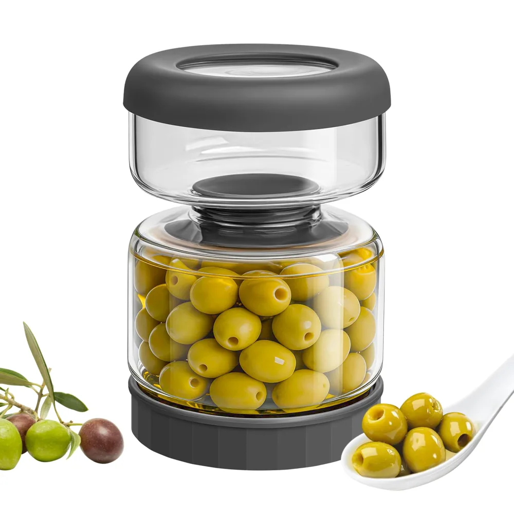 WhiteRhino tarro para aceitunas con separador 0,75 L