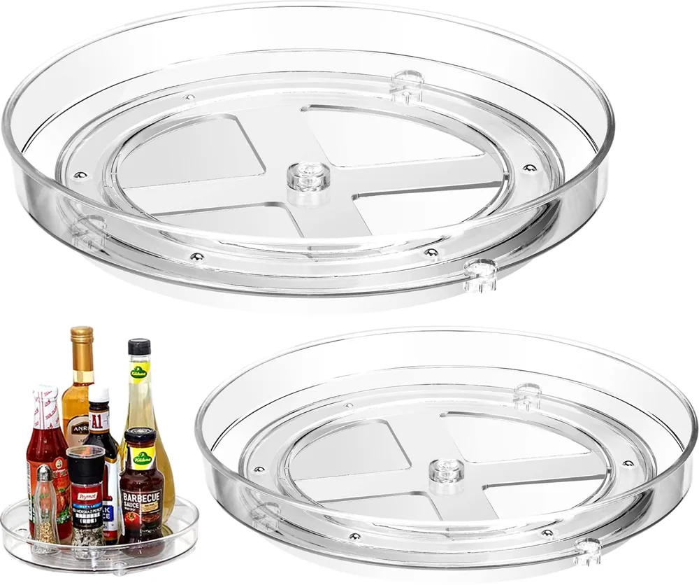 AOKITO 2 bandejas giratorias transparentes (23 y 27 cm)