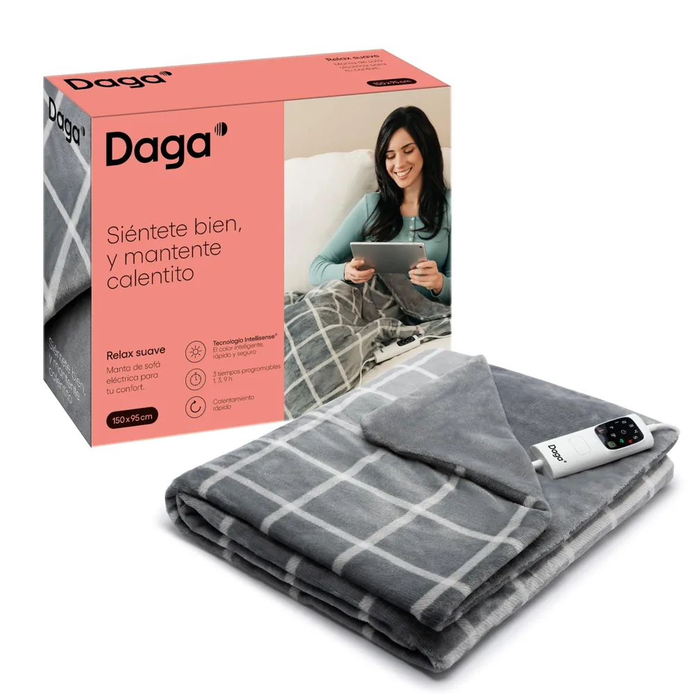 Daga Relax Suave manta eléctrica de sofá 150 × 95