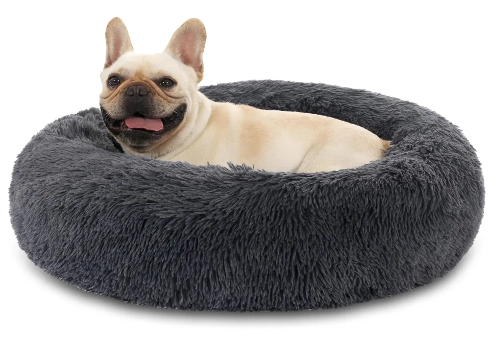 Kfnire cama donut de felpa de 50 cm para gatos y perros pequeños