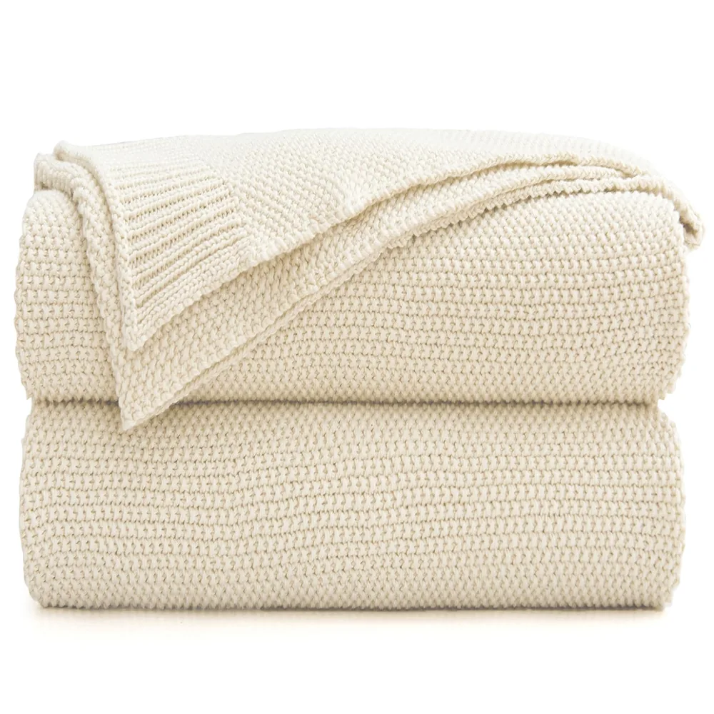 Longhui Bedding manta de punto trenzado de algodón 152 × 203