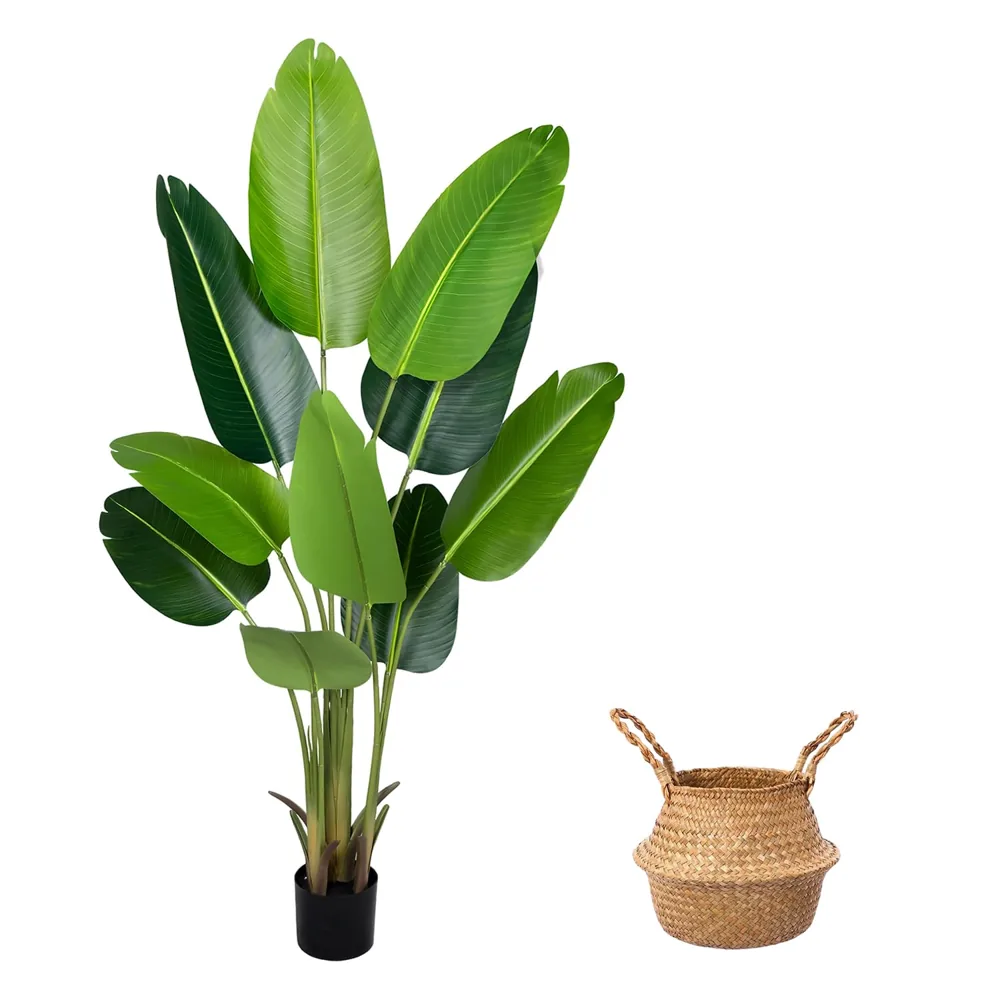 SEHAUSEU planta artificial ave del paraíso de 160 cm